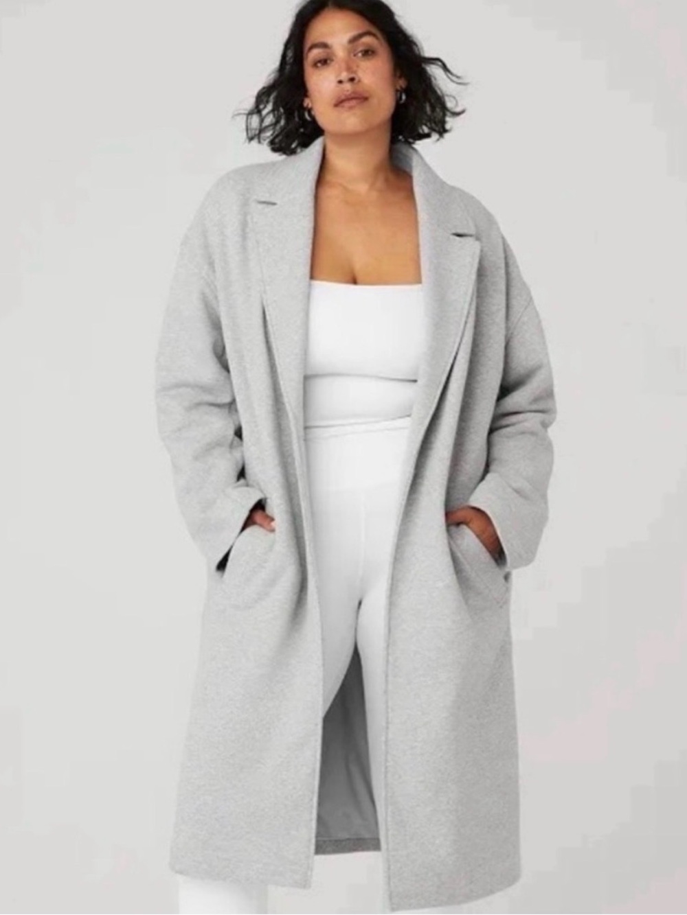 ALO VIP TRENCH Yoga Light Gray Women's Jacket - XXS
